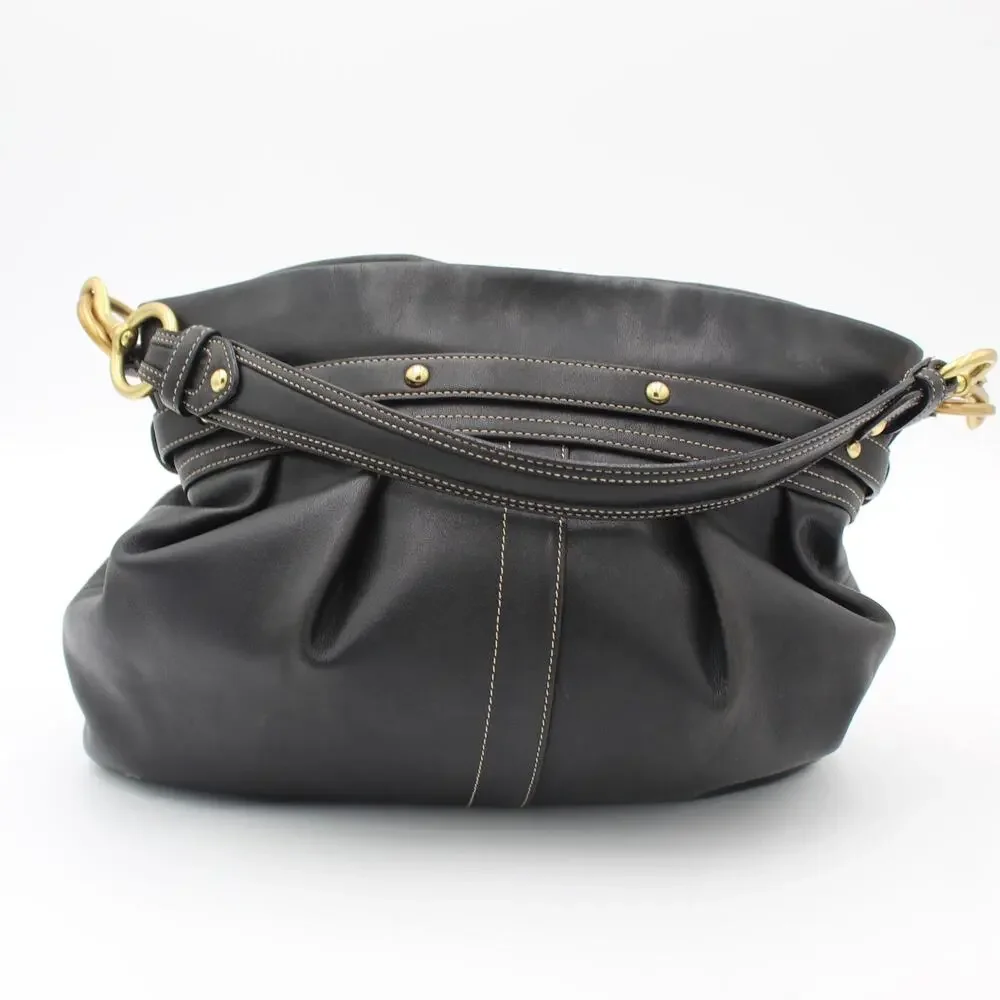 Coach Y2K Hamptons Large Hobo Black Leather Horsebit Slouchy Shoulder Bag 2005